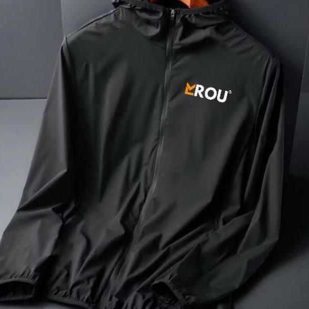 Jacket Olahraga Parasut Waterproof Outdoor Hiking Sportwear Anti Uv Saku Resleting Pria Wanita Runni