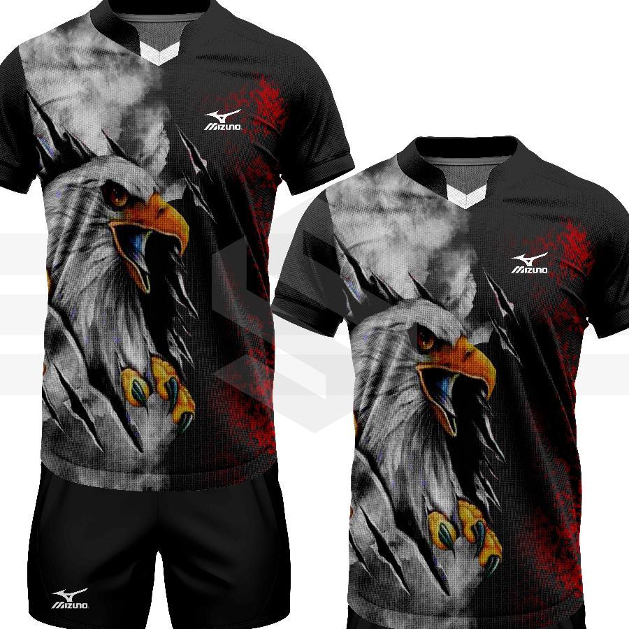 Jersey Voli Mizuno Baju Volly Jersey Futsal Baju Futsal Kaos Bola Atasan Olahraga Badminton Motif El