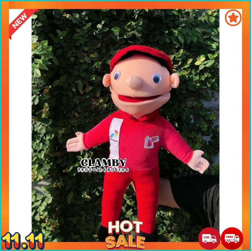 Boneka Muppet Profesi Spbu Pertamina  Boneka Cablak Handpuppet Mainan Anak Boneka Edukasi [J6]