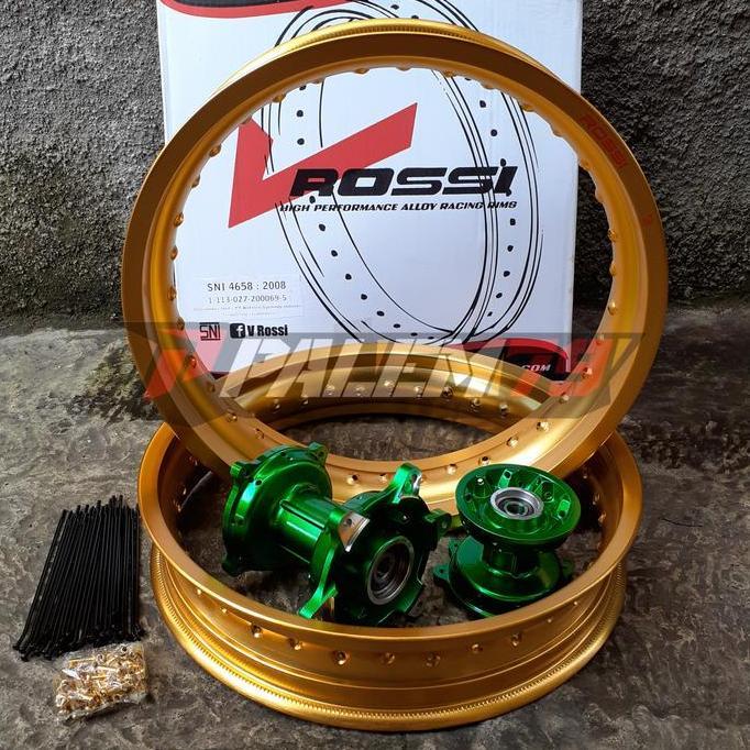 Velgset Gold Supermoto CRF 150 L Velg Velk CRF150 Tromol Hijau