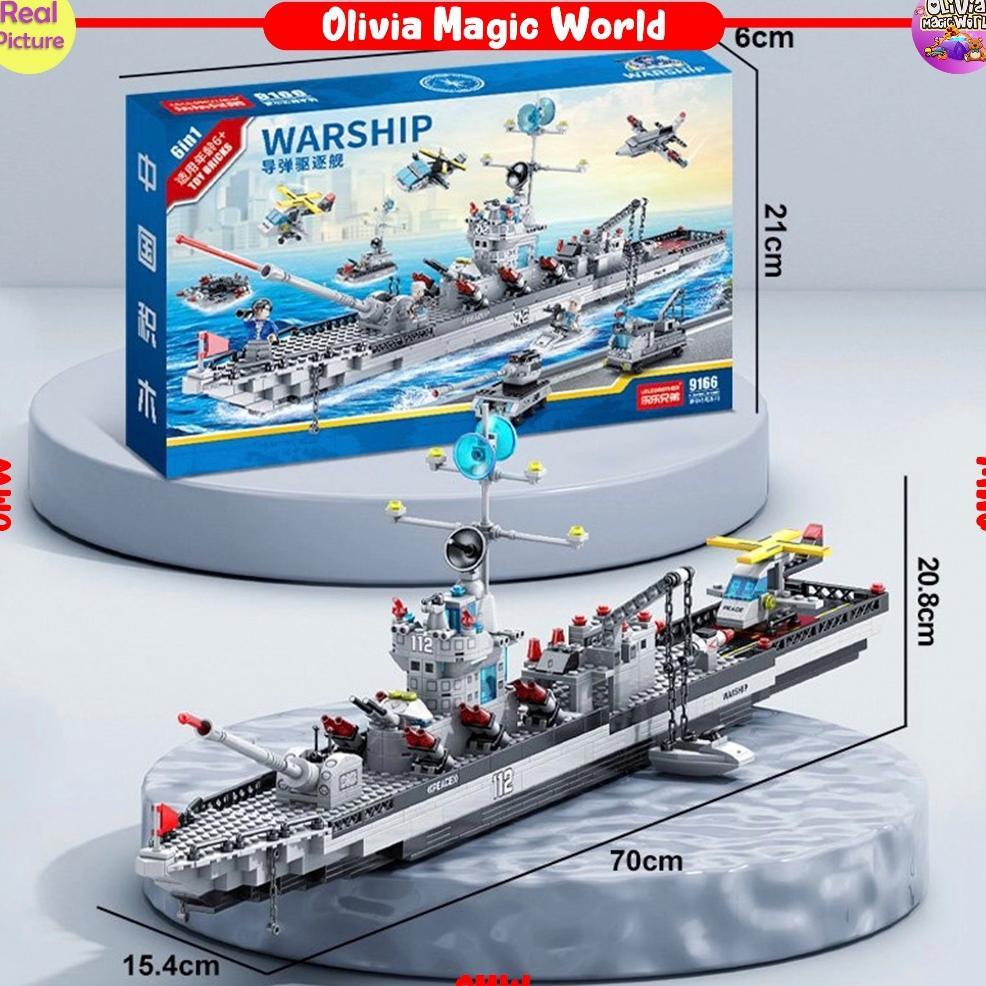 Mainan Balok Susun Nano Block Figure Kapal Perang 3D Mini Toys Bricks Warship 6 In 1 Edukatif Omw