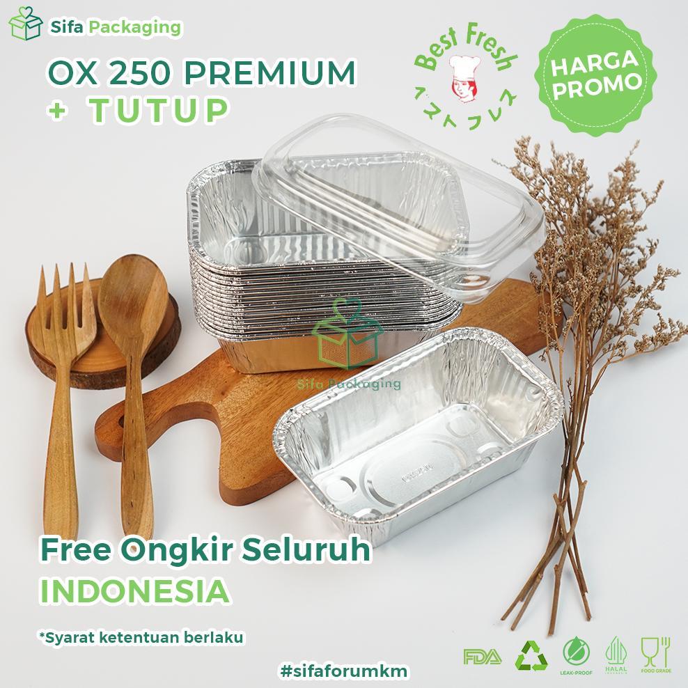 BIG SALE Alumunium Foil Tray Cup OX 250 Lasagna Macaroni Schotel Dimsum Mentai Klapertart Spaghetti 