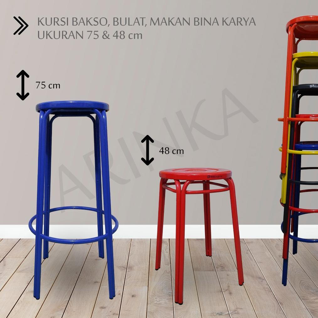 Kursi Besi kursi Bar kursi Bulat Kursi Tinggi 48 & 75 cm