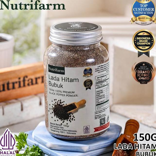 Lada Hitam Bubuk Kasar Bubuk Kasar Organik 150G Bubuk Halus