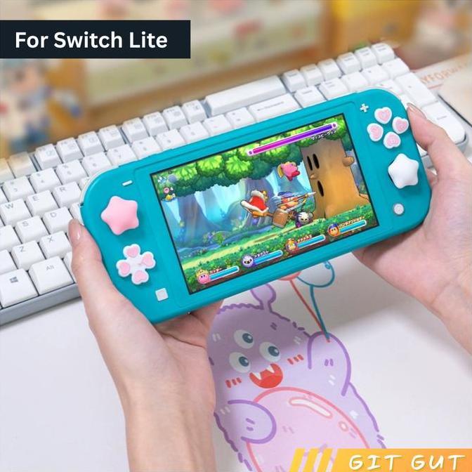 Nintendo Switch Lite Cute Star Heart D-Pad ABXY Button Cover Thumb Grip Cap