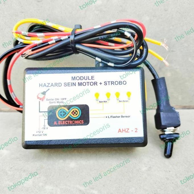 MODUL FLASHER KONVOI HAZARD + STROBO OTOMATIS SEIN MOTOR UNIVERSAL