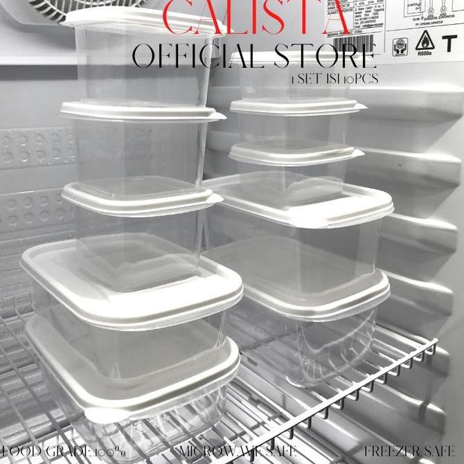 TOPLES KULKAS SET CALISTA OITA PUTIH SET ISI 10PCS/ TOPLES FOOD KONTAINER/CONTAINER KULKAS SET/ TEMP