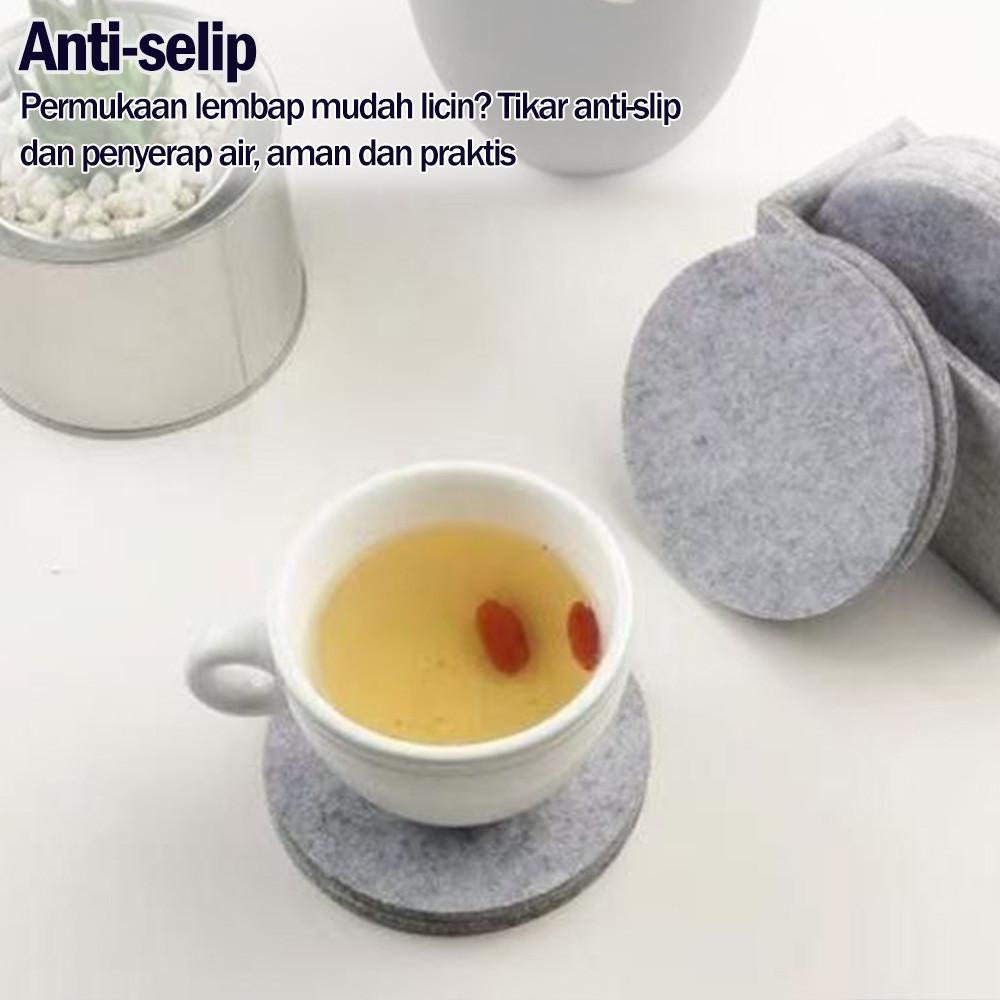 Tatakan Gelas Diatomite / Dry Diatomite Coaster / Alas Gelas Serap Air / Diatomite Coaster - Round