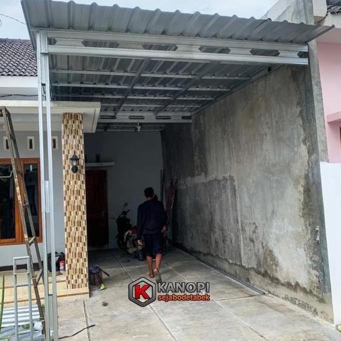 Kanopi Spandek Polos 0,30Mm Rangka Baja Ringan 0,75 Minimalis Besi
