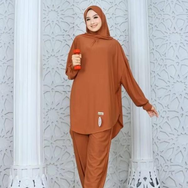 super deal hajena ~ bilqis hijab setelan olahraga jilbab sport syar'i one set sporty