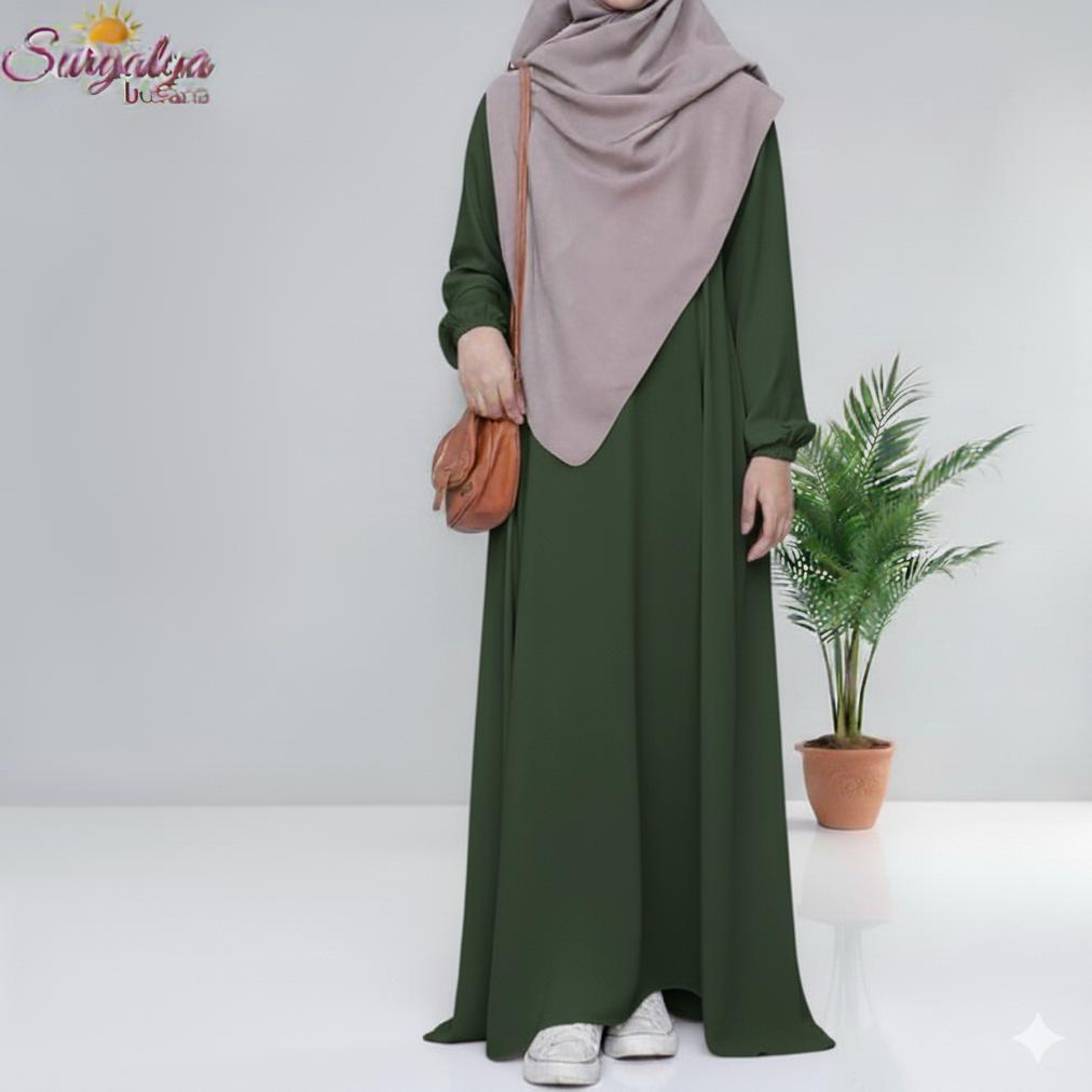 Premium "Gamis Hitam Wolfis Premium Terbaru Wudhu Friendly Polos Simple"