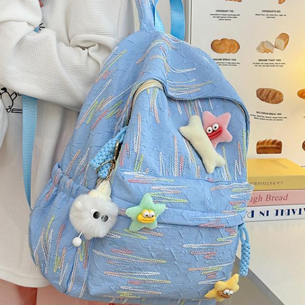 TAS+5 liontinTas olah mewah rajutan Backpack serbaguna berkapasitas besar fashion Tas olah siswa fas