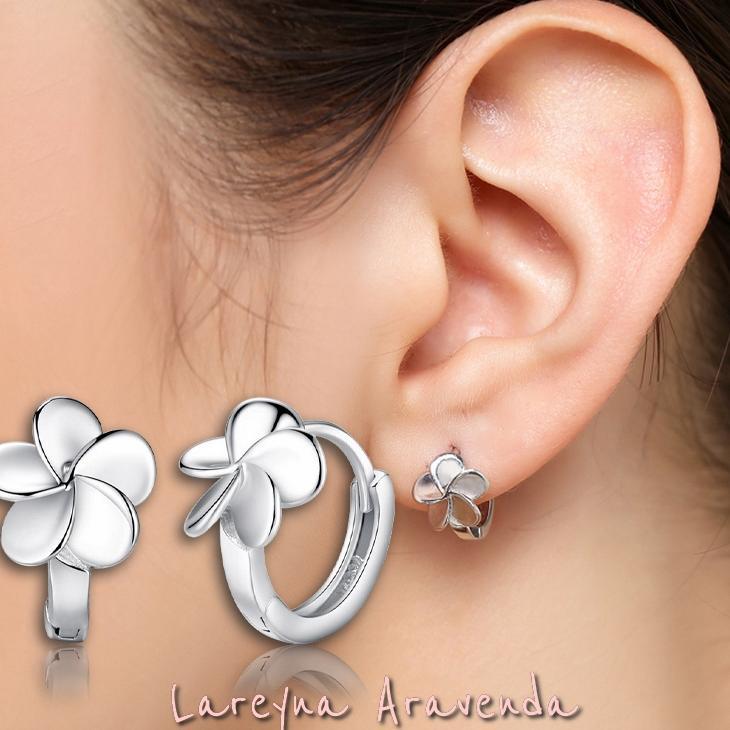 Lareyna Aravenda Anting Klip Wanita Silver S925 Korea Bunga Kembang Lima AT039