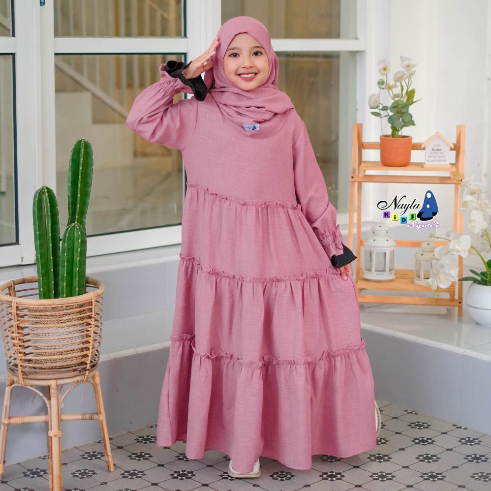 MURAH Arumi Gamis Anak Set Jilbab French Khimar By Nayla Kids