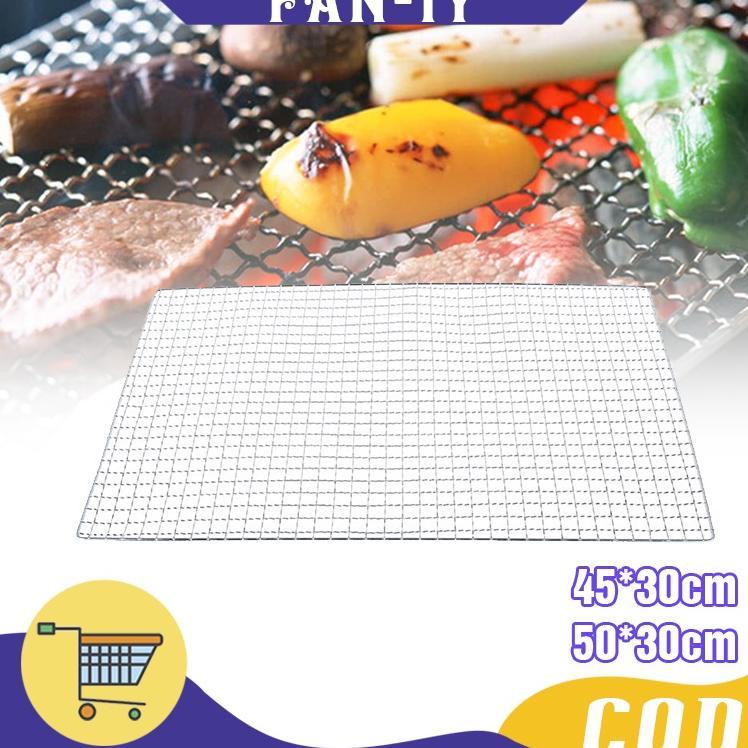 Pemanggang Kawat Stainless Jaring Panggangan Bbq Serbaguna Kawat Bbq Anti Lengket