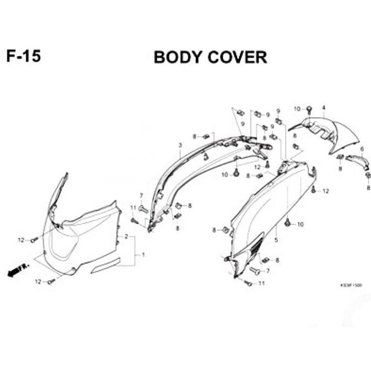 Cover Center Black - Scoopy eSP K93 80151K93N00ZM