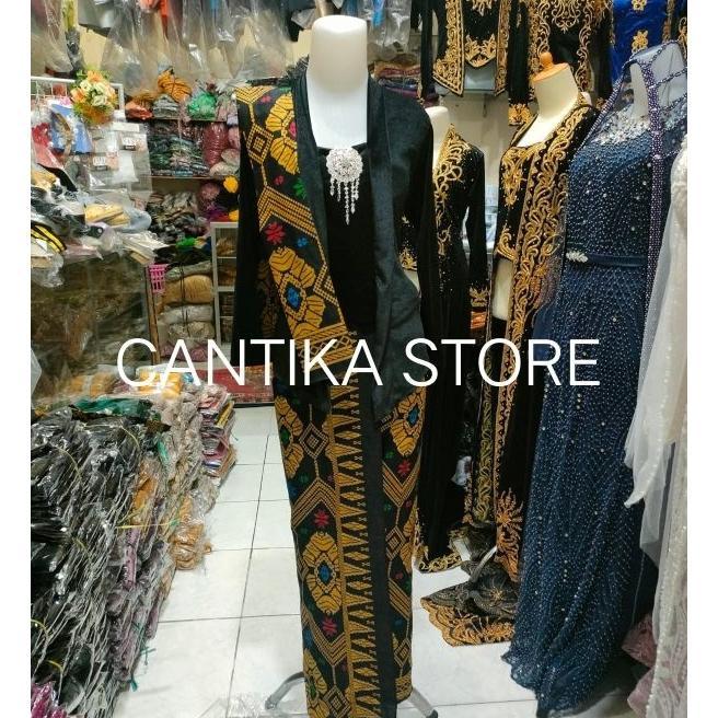 Stelan Kebaya Bludru Hitam ,Kebaya Bludru ,Atasan Bludru,Set Kebaya Bludru