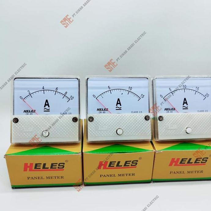 Ampere Amper Meter Panel Heles CR65 Analog 10A 15A 20A 30A 50A