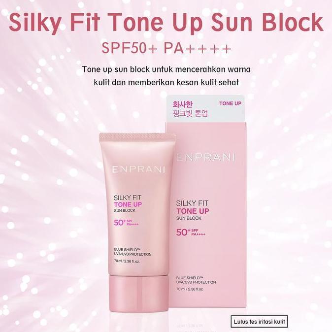 Enprani Silky Fit Tone Up Sun Block ( Tabir Surya ) Facial Merah Perawatan Cover
