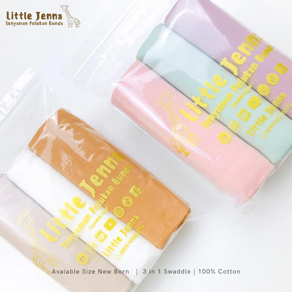 New Deals Little Jenna - Bedong Bayi Premium New Born Swaddle 3In1 (1 Set Isi 3Pcs) Earthtone Series