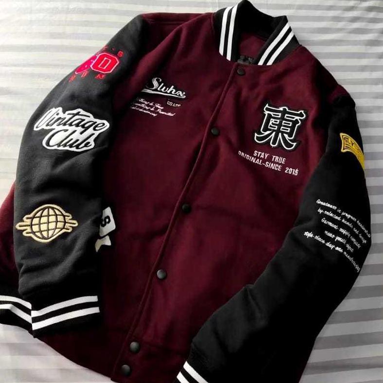 Limited Jaket Varsity Baseball Original Full Bordir - Jacket Bomber Premium Pria Wanita New Arival