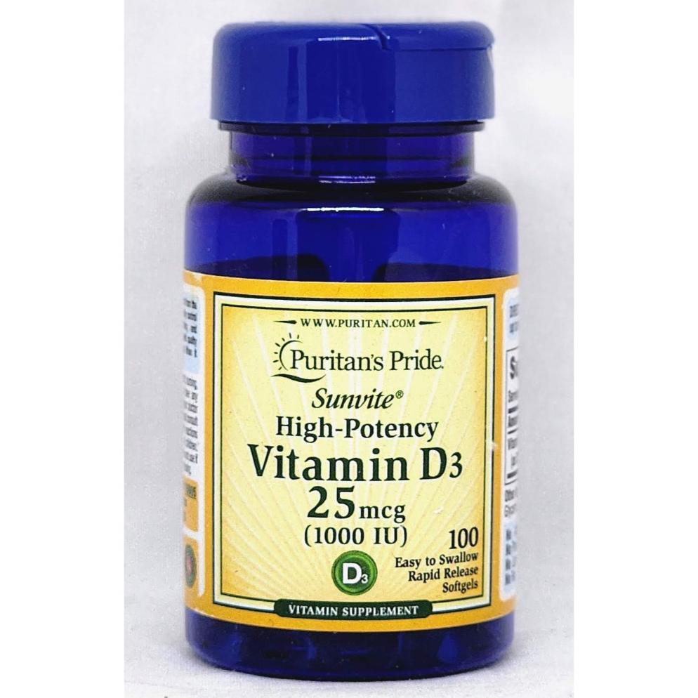 Puritan'S Pride High Potency Vitamin D3 1000 Iu 25 Mcg Puritan Pride