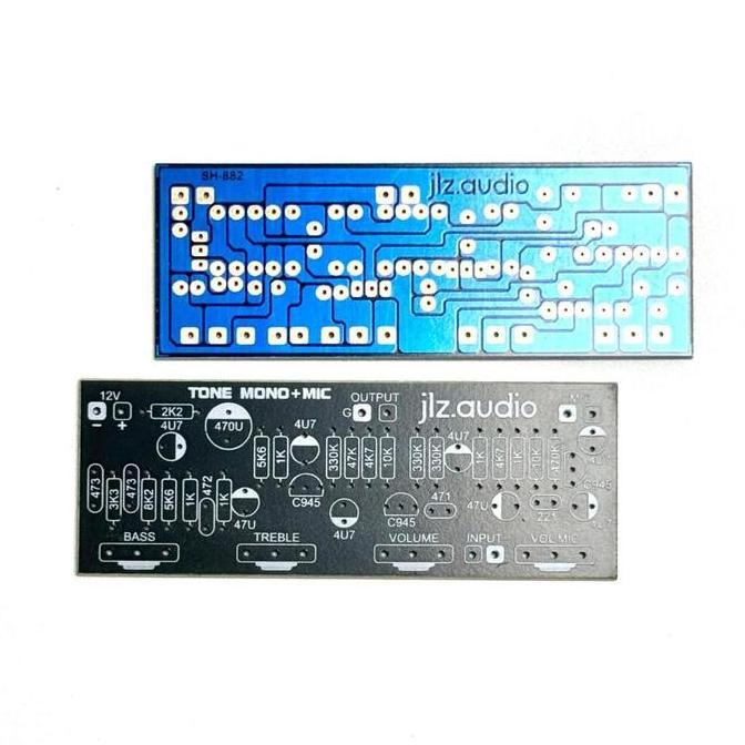 Baru (3) PCB TONE CONTROL MONO PLUS MIC BASS TREBLE VOLUME 4 POTENSIO omlemon66 Buru Order