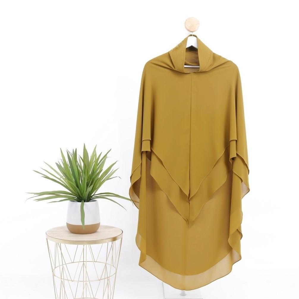 GARANSI Jilbab Khimar Syar'i Jumbo Pet Antem 2 Layer Ceruty