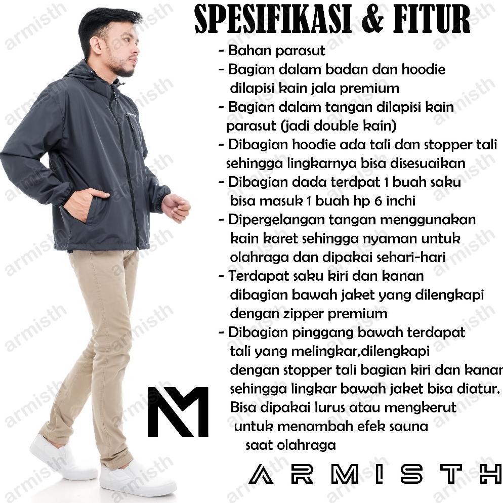 GARANSI Armisth Jaket Outdoor Olahraga Parasut Premium Jacket Running Jacket Mendaki