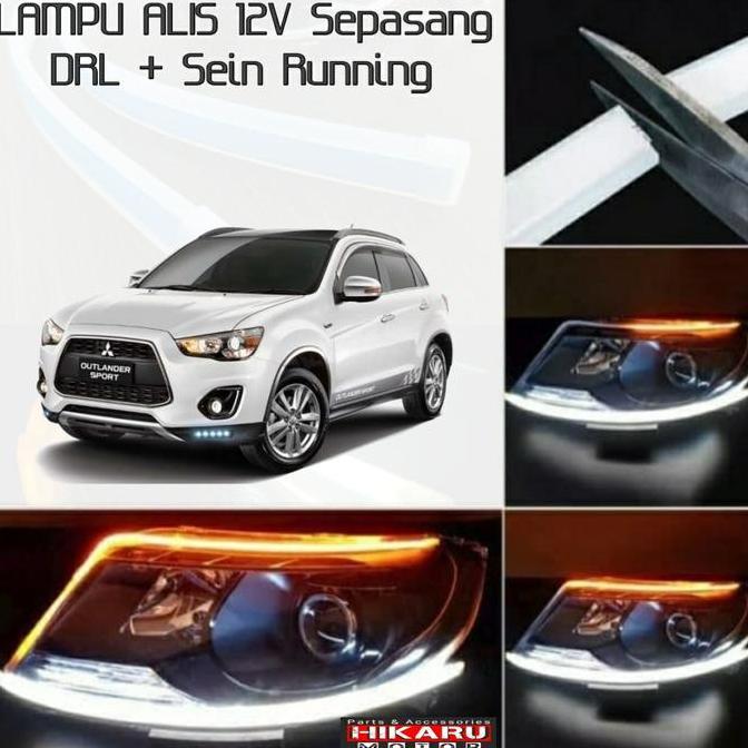 DF190 - Lampu Alis Mobil LED DRL Sen Running OUTLANDER SPORT Sepasang Headlamp