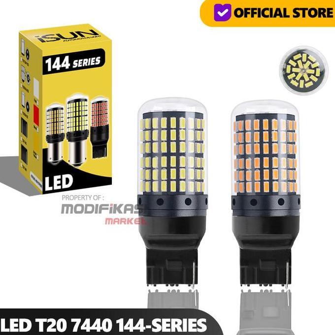 DS35 - Lampu LED Mundur Sein Sign T20 7440 CANbus 144 SMD LED 12-24V