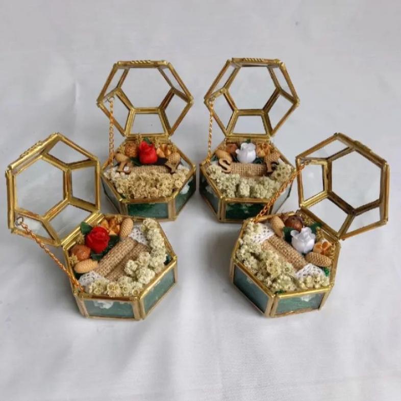 NEW Ringbox rustic terarrium [ kotak cincin hexagon lamaran/nikah full decor [terbaik][terlaris]