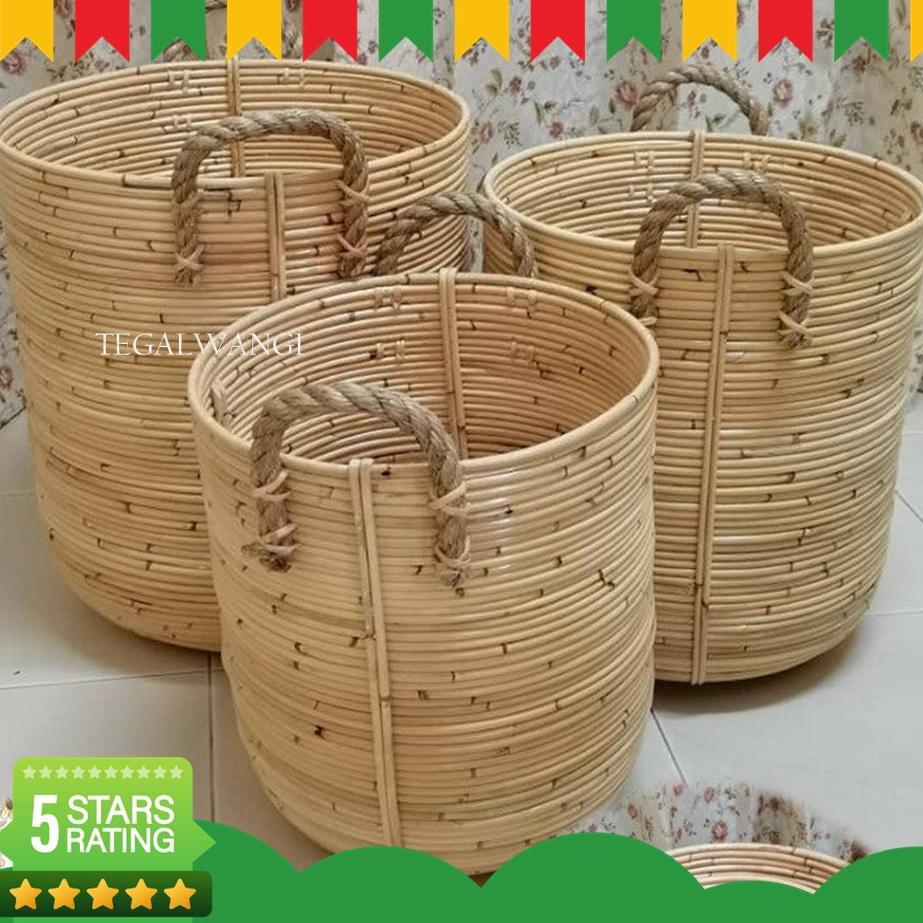 NEW Keranjang Rotan Laundry PAKAIAN KOTOR Untuk Cucian [terbaik][terlaris]