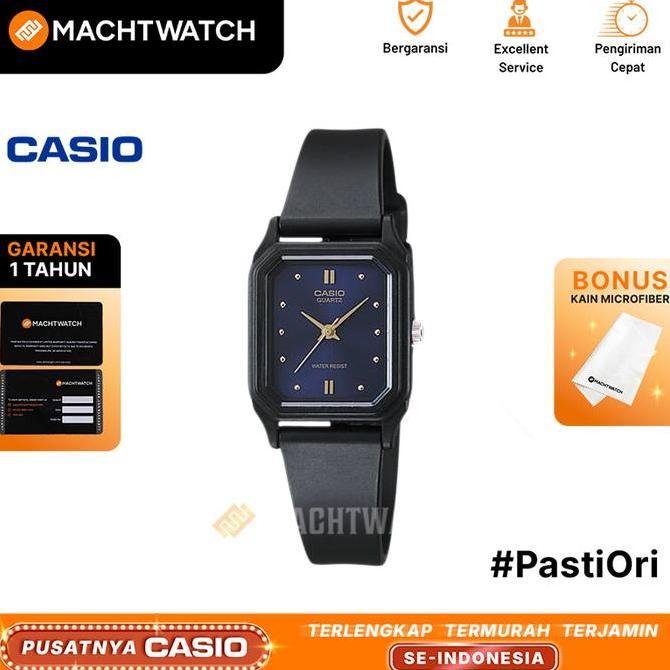 Ore- Jam Tangan Unisex Casio Standard Lq-142E-2Adf Lq142 Lq-142E Blue Dial Black Rubber Band