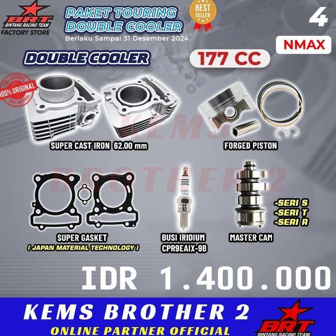PAKET BORE UP BRT NMAX AEROX DOUBLE COOLER DAN NOKEN AS BRT FREE BUSI