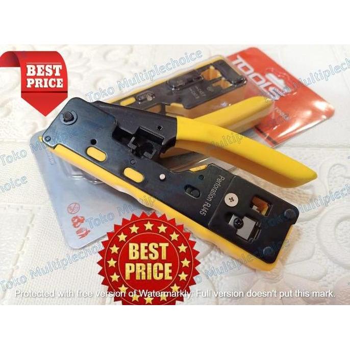 Cifareger_store - Crimp Tool Pass RJ45-Through Crimper for Cat6a Cat6 Cat5 Cat5e 8P8C