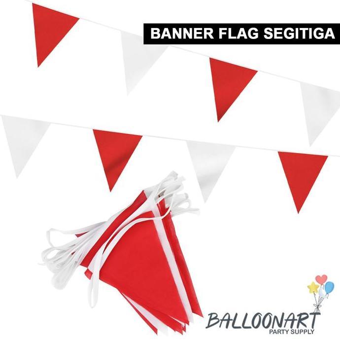 Pilihan- Banner Segitiga Merah Putih/Banner Flag Dirgahayu Polos