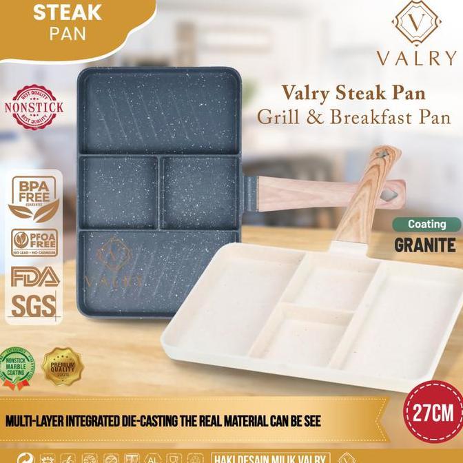 bara_vans - valry steak pan panci grill pan alat panggang anti lengket wajan breakfast telur egg pan