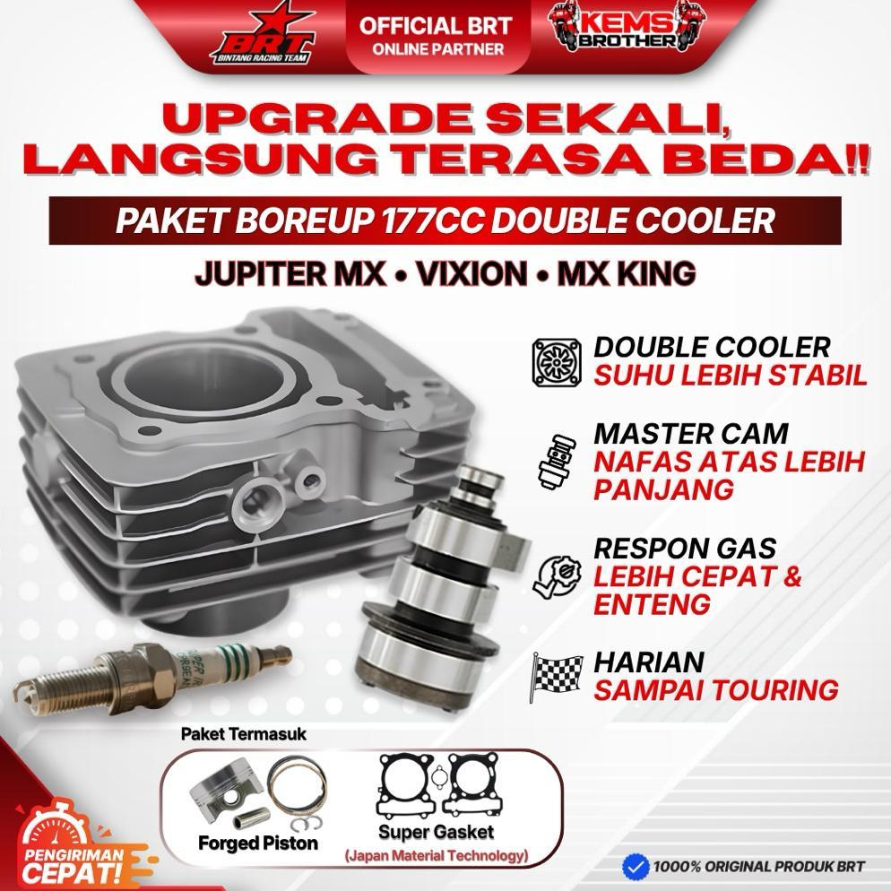 Blok Double Cooler Super Cast Iron Bore Up 177CC Jupiter MX, Vixion, MX King, Xabre, R15 dan Noken A