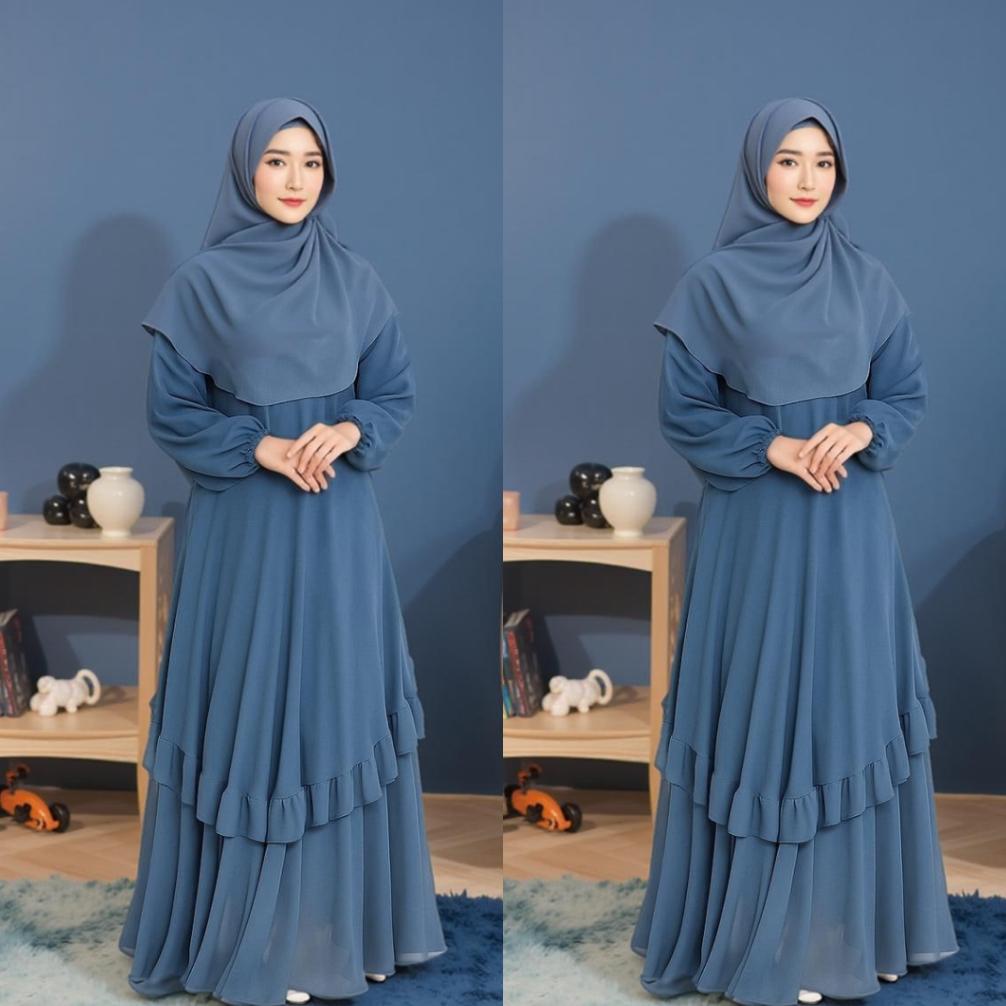 Hot Sale Gamis Melayu Terbaru 2025 / Gamis Malaysia Busui Umpak Bahan Ceruty Babydoll Wanita Dewasa 