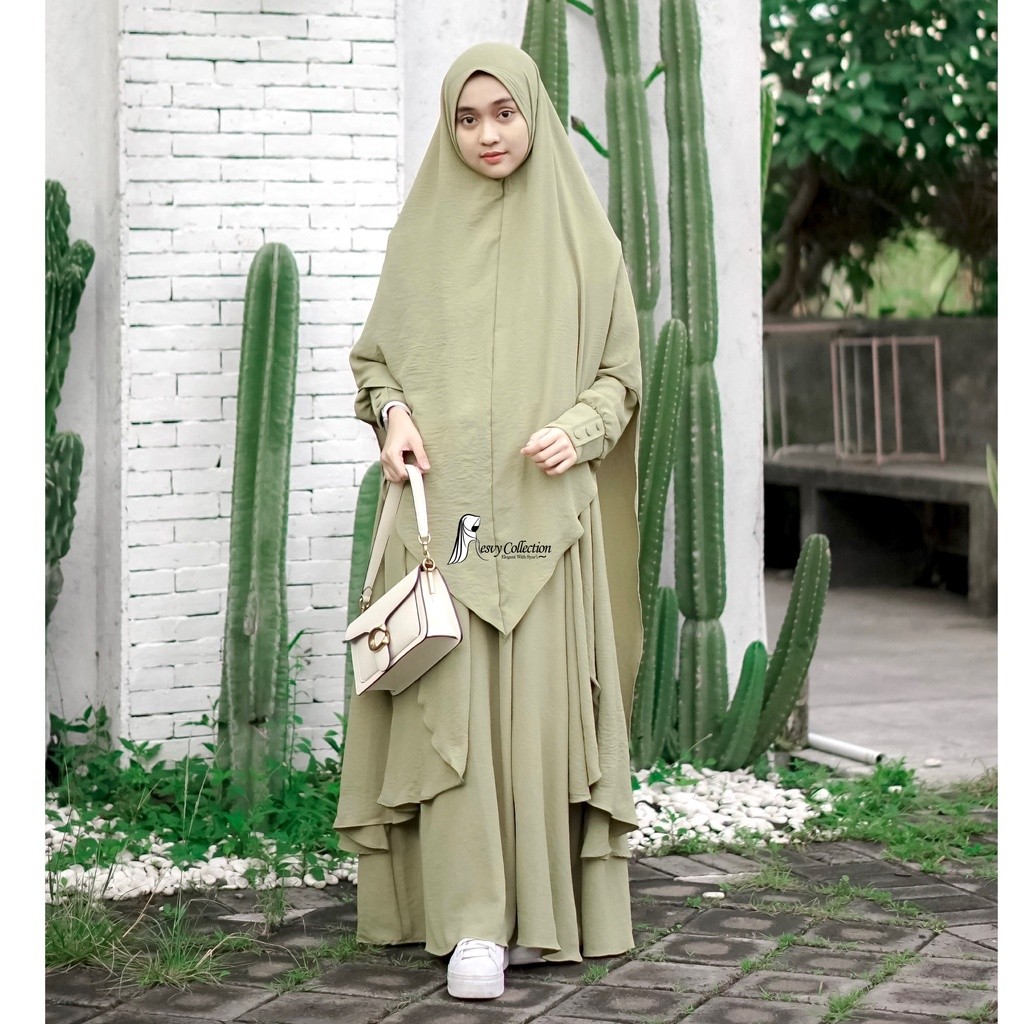 Gamis Set Syari Yumna Daily / Umroh By Resvy_Collection