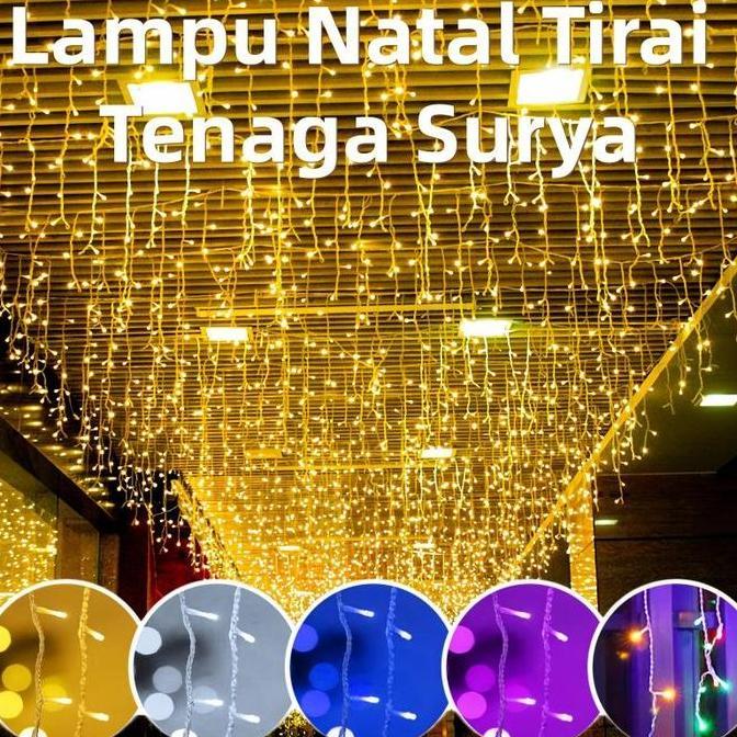LEONHART Kelap Kelip Lampu Hias Tirai Outdoor Waterproof Lampu Hias Lampu Ramadhan Lampu Kelap Kelip