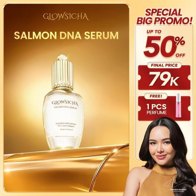 NEW [FREE 1pcs Perfume] [BPOM] Glowsicha - Salmon DNA Serum - PDRN Serum untuk merawat dan mencerahk