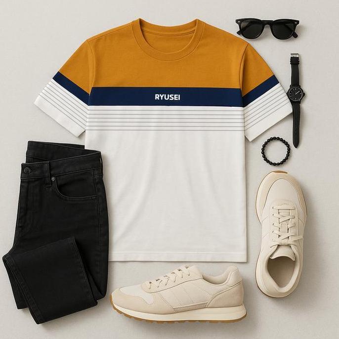 Riore- Ryusei Kaos Pria Kyomizu Cmb Mustard