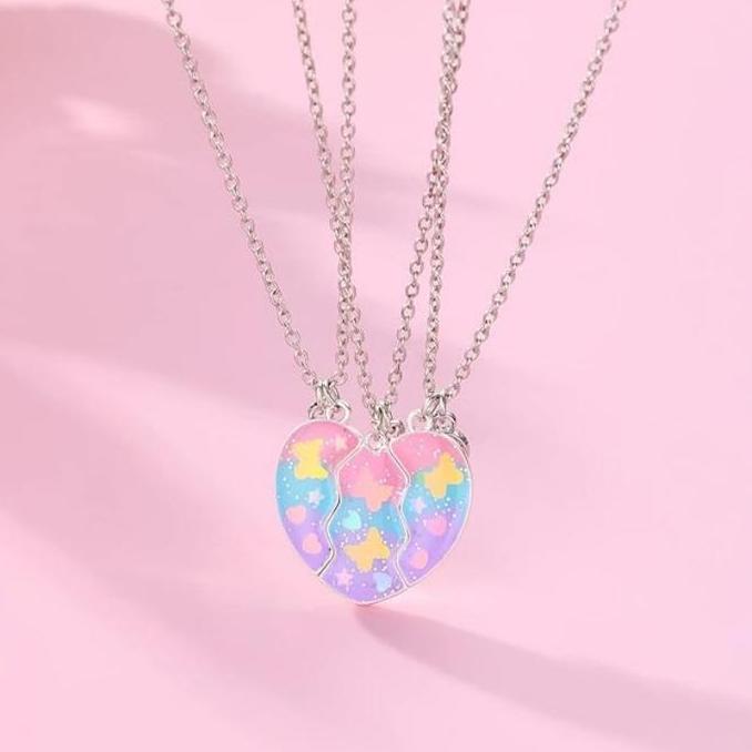 CIEN 3 Buah/Set Kalung Persahabatan 3 Orang Magnet Best Friends Forever