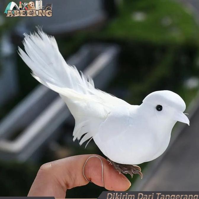 CIEN 12pcs/Box Burung Merpati Dekorasi Artificial Hiasan Burung Merpati