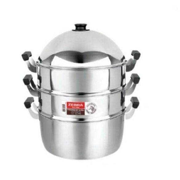 kesihhcelula- steamer set 40cm zebra (164440)/panci kukusan stainless 40cm Steel Air Diskon