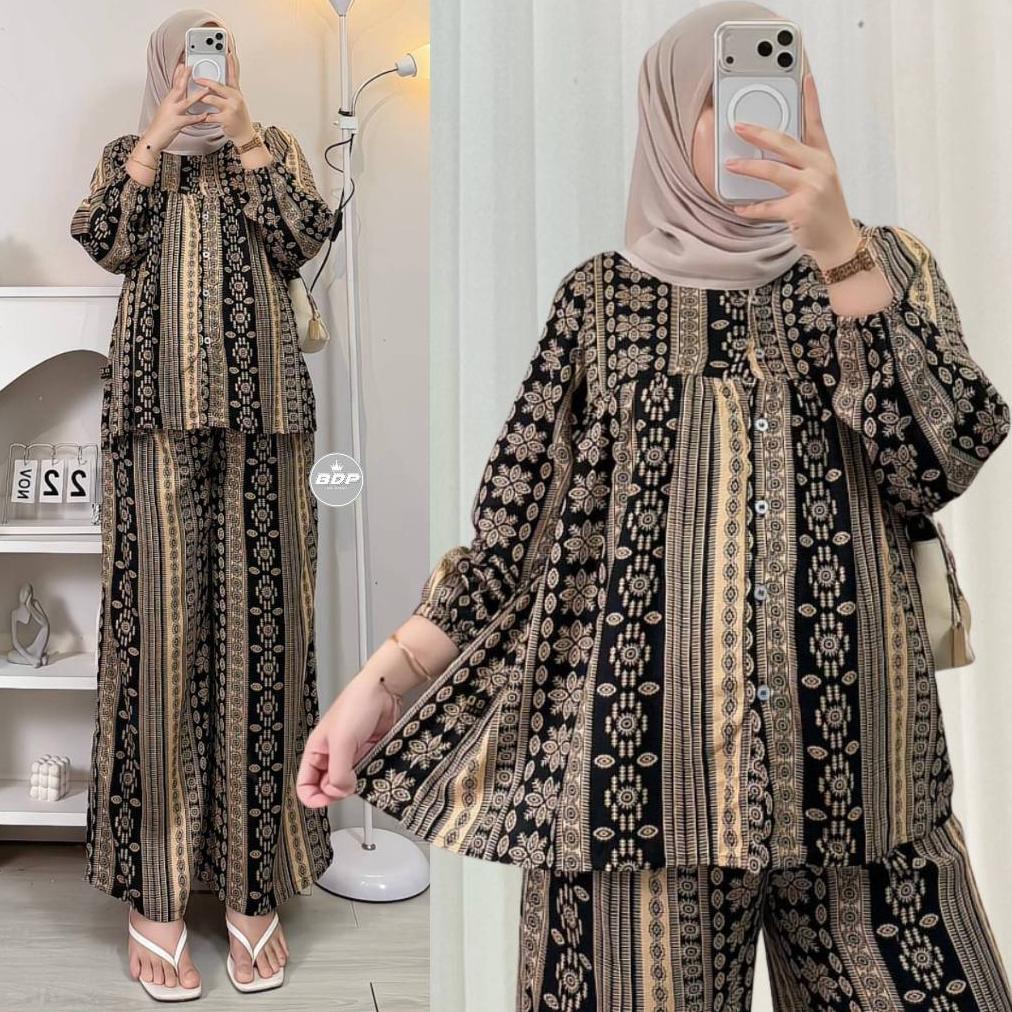 Setelan Piyama Baju Tidur Arab Piyama Arab Resleting Depan One Set Rayon