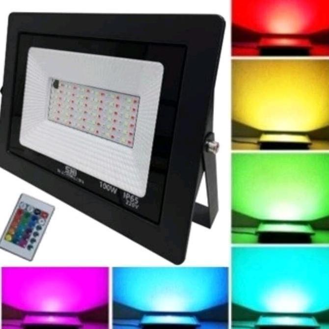 Lampu sorot led RGB 100W Ac 220V / Lampu sorot led 100W RGB Ac 220V