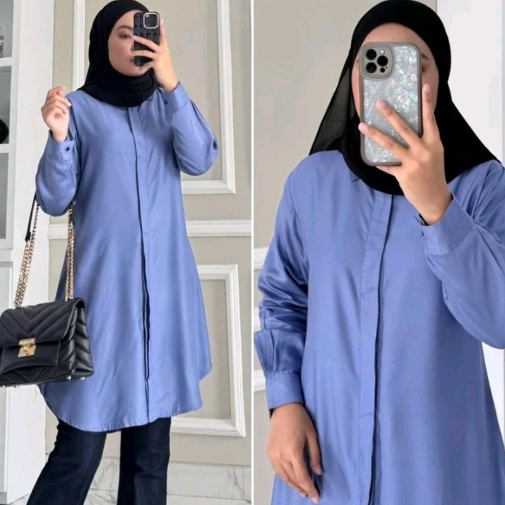 Discount Tunik Rayon Twill Polos Wanita Tunik Polos Rayon Twill Premium - Baju Atasan Wanita Muslim